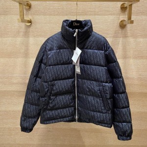 Dior Black Jacquard Oblique Down Jackets (DR-JC-N01)